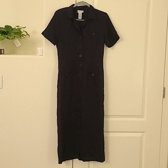 Scarlett Dark Blue Maxi Polo Collared Dress Size 9/10 women's Y2k vintage retro - Picture 1 of 6